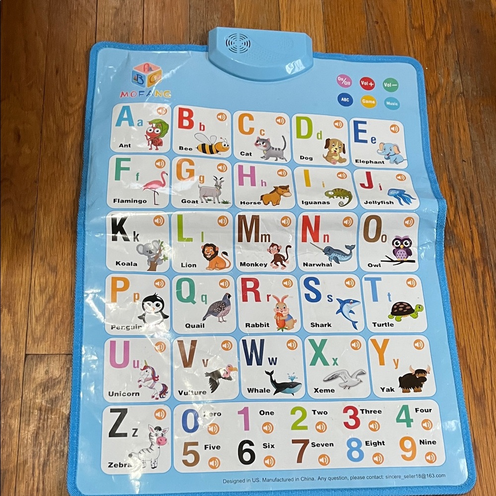 FANG Alphabet Learning Mat - Blue and Multicolor toddler Preschool girl boy work